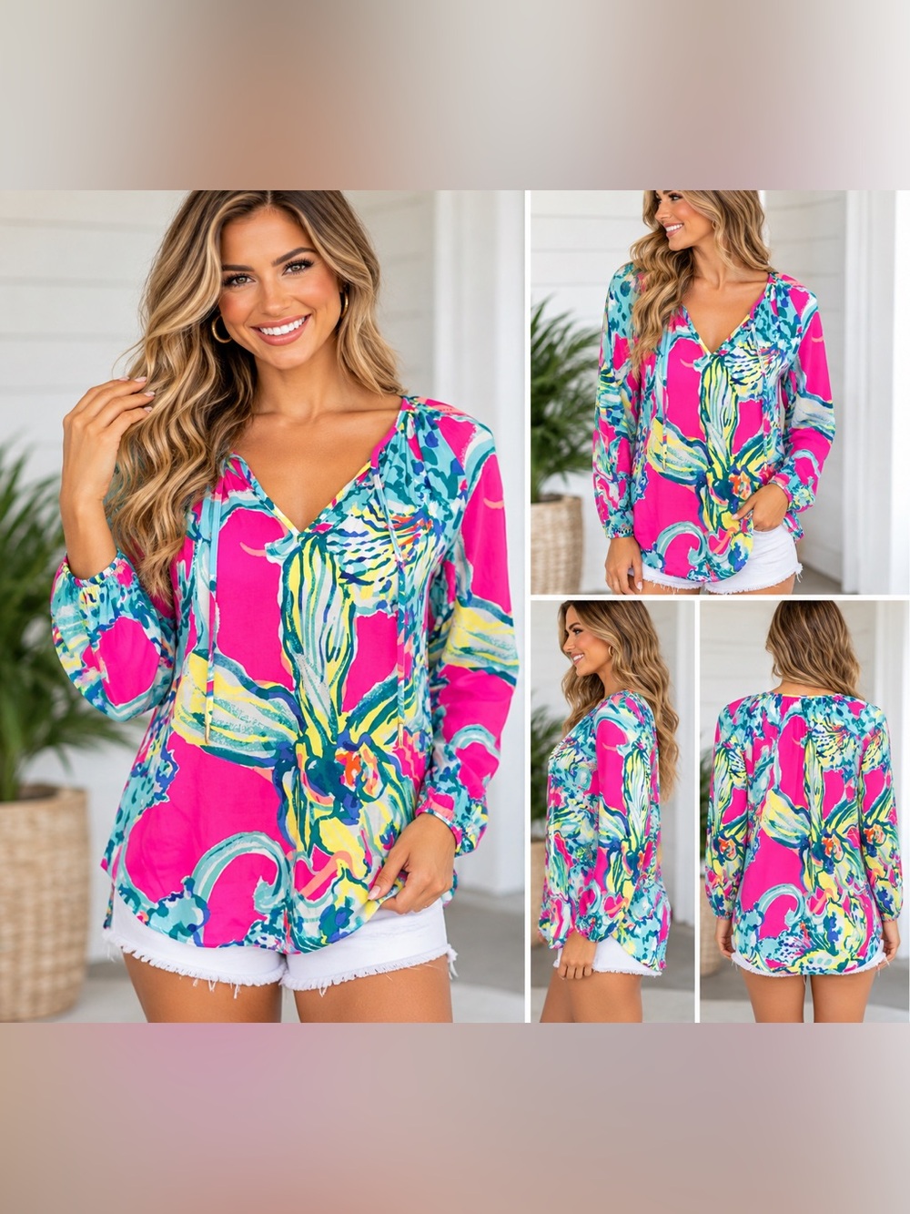 Lilly Pulitzer Willa Top in Magenta Hottie size XXS